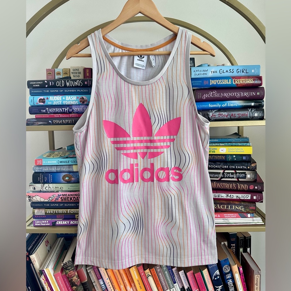 adidas Originals Trefoil Warped Stripes Tank Top 💗